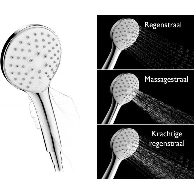 Verstellbare Handbrause aus Kunststoff Chrom