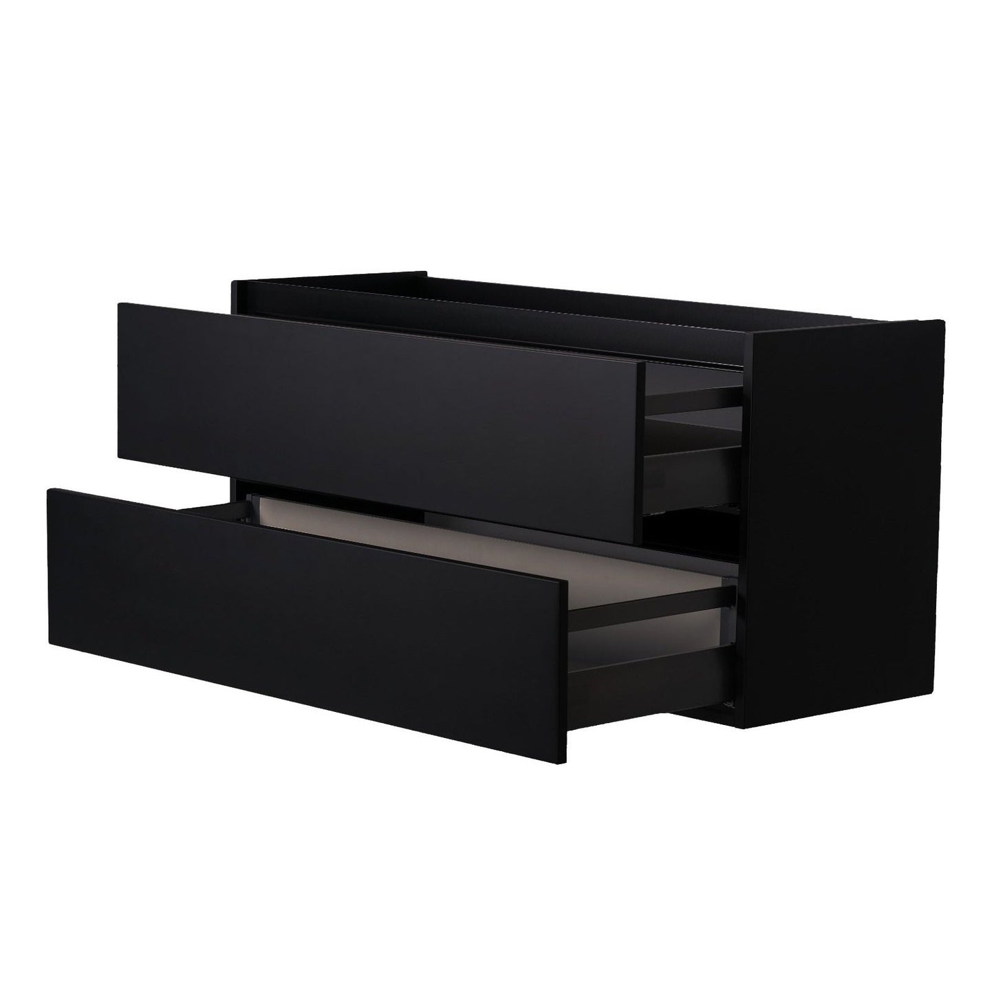 Waschtischunterschrank mit 2 Schubladen, mattschwarz