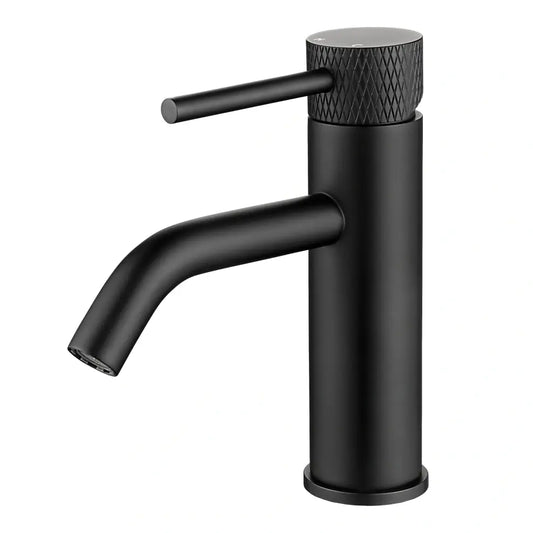 Wiesbaden Ribbd Waschtischarmatur 18,3 cm, Mattschwarz