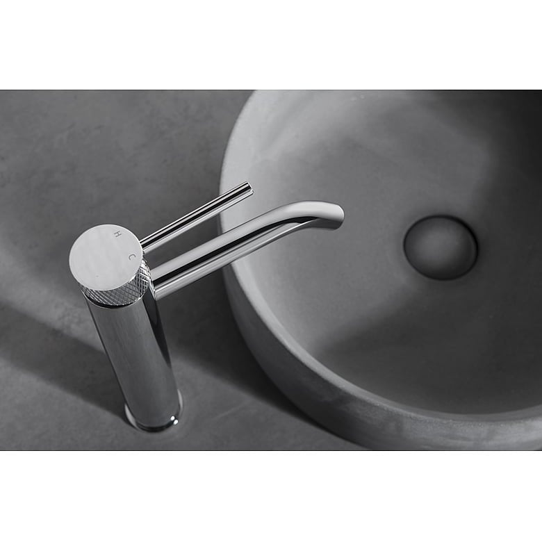 Wiesbaden Ribbd XL hohe Waschtischarmatur 30,2 cm, Chrom