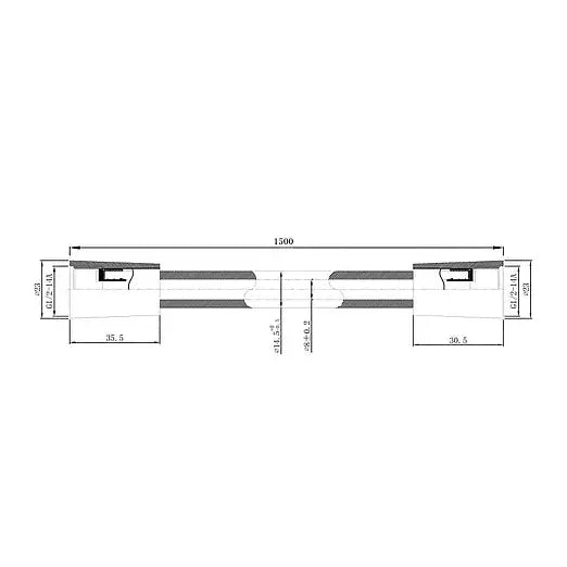 Wiesbaden Smooth glatter Brauseschlauch 150 cm, Edelstahl