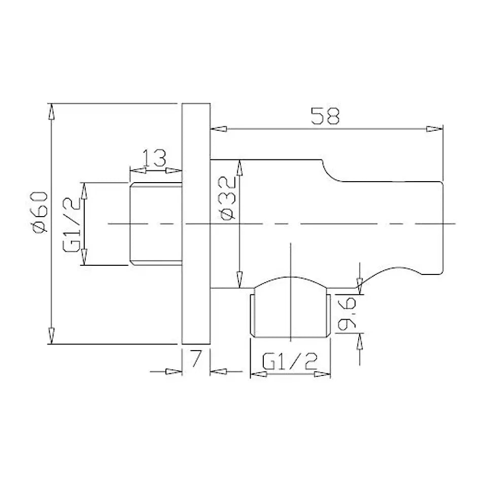 Caral Brauseanschluss mit Aufsatz Chrom