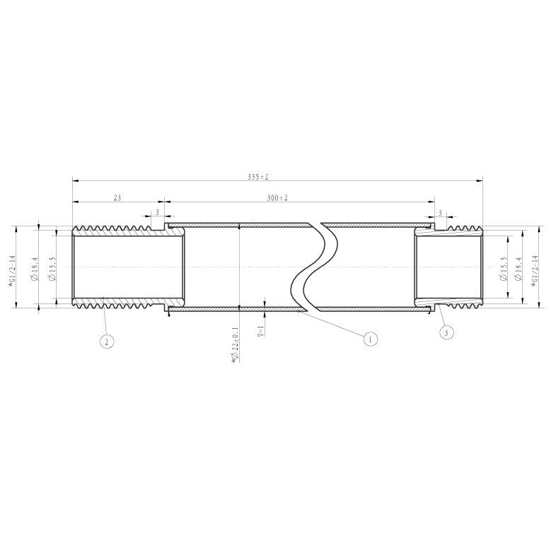 Caral Deckenbrausearm 30 cm, Chrom