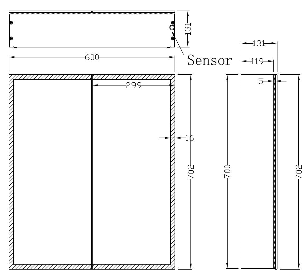 Quatro-Spiegelschrank mit LED-Beleuchtung 60 x 70 cm