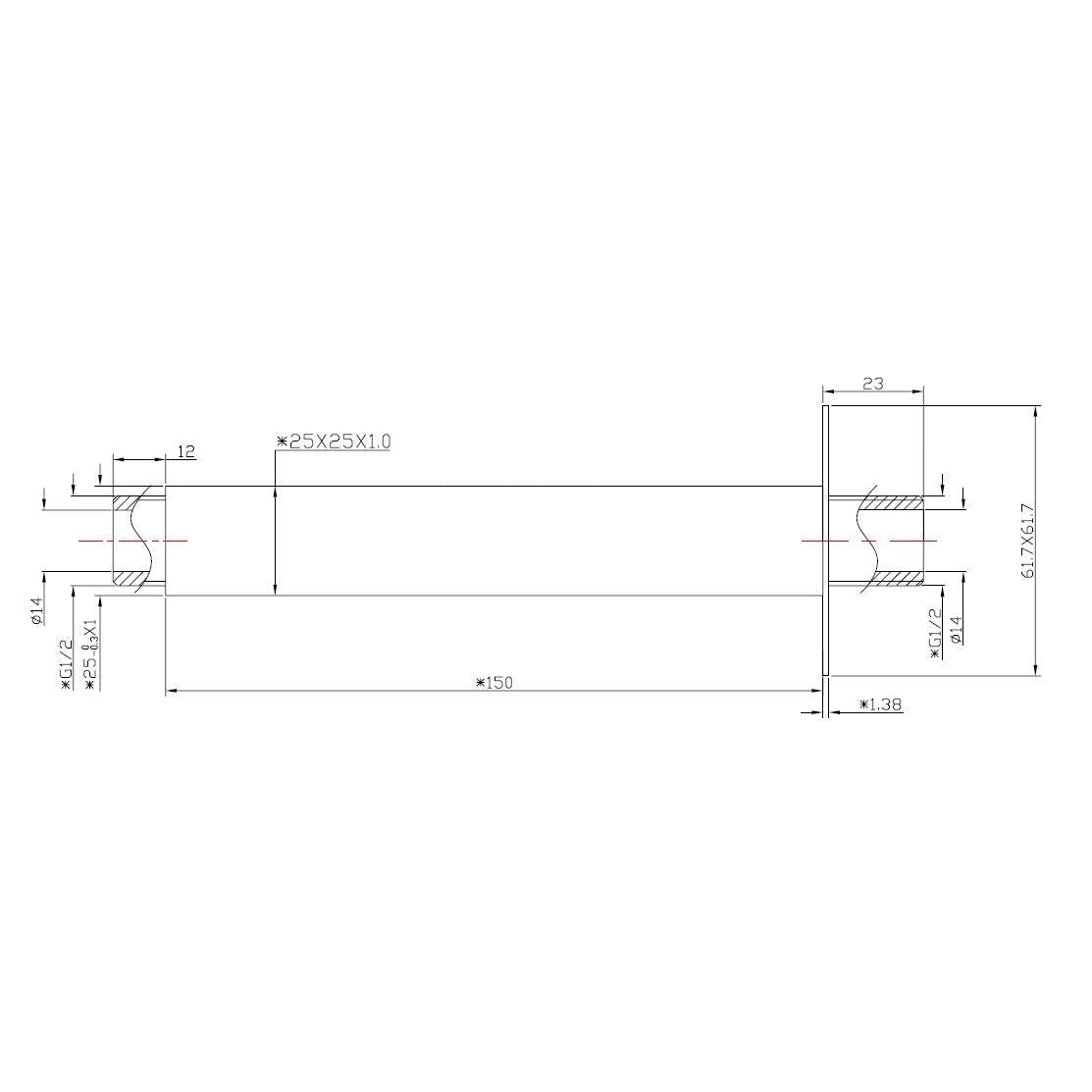 Wiesbaden Rombo Duscharm quadratisch Deckenhalterung 15 cm, mattschwarz