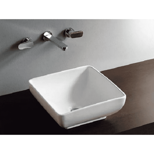 Plazza Aufsatzwaschbecken quadratisch 40x40x15 cm, Keramik weiß glänzend