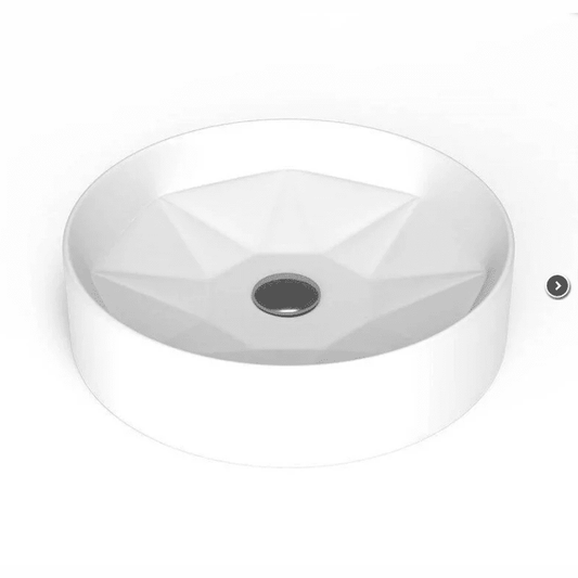 Diamanto Aufsatzwaschbecken rund 42x11 cm, Keramik weiß glänzend