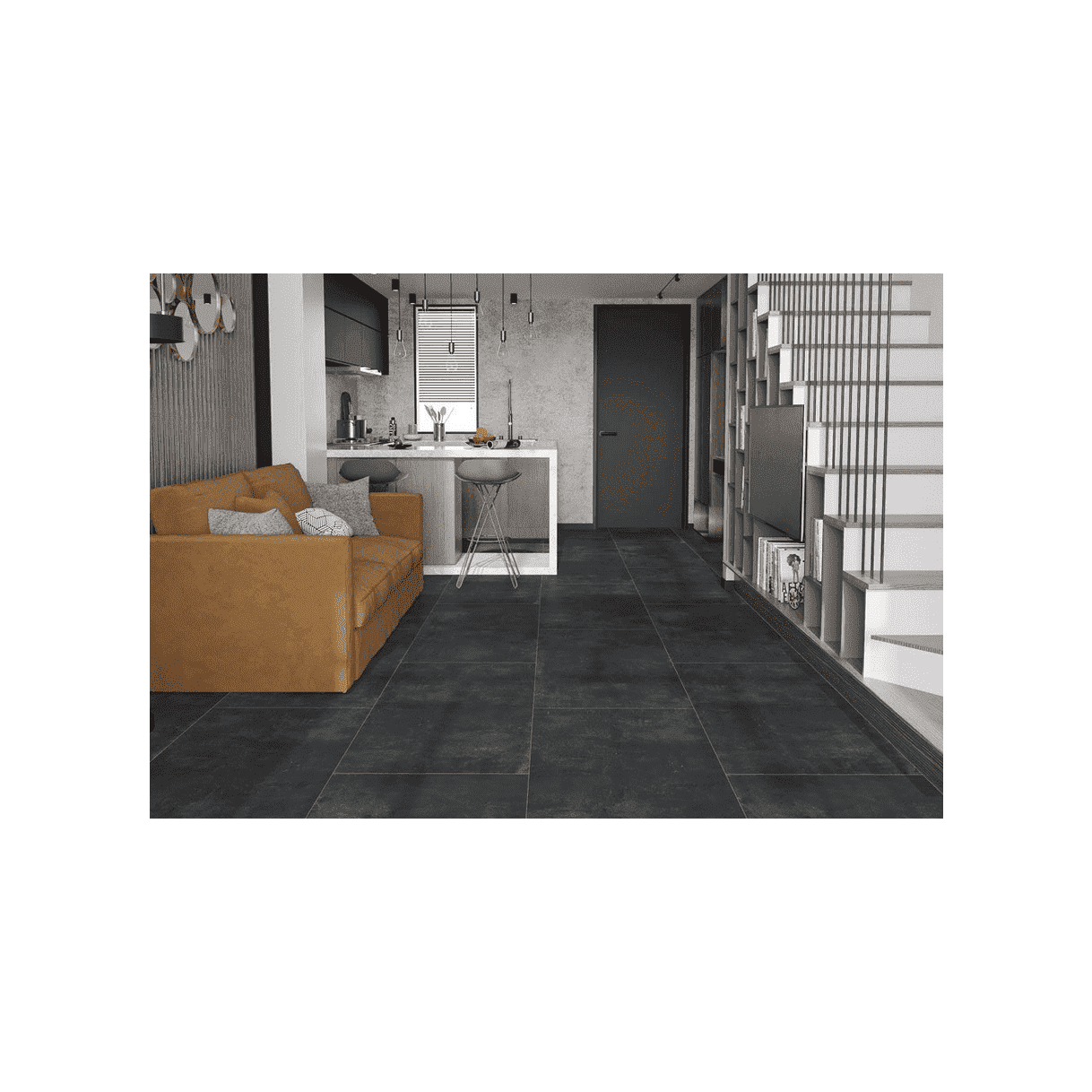 Stark Graphite teilpoliert 60x120 cm