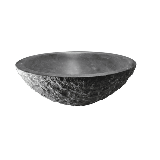 RAW Aufsatzwaschbecken Hammerschlag 42x14 cm rund, Naturstein geschliffen