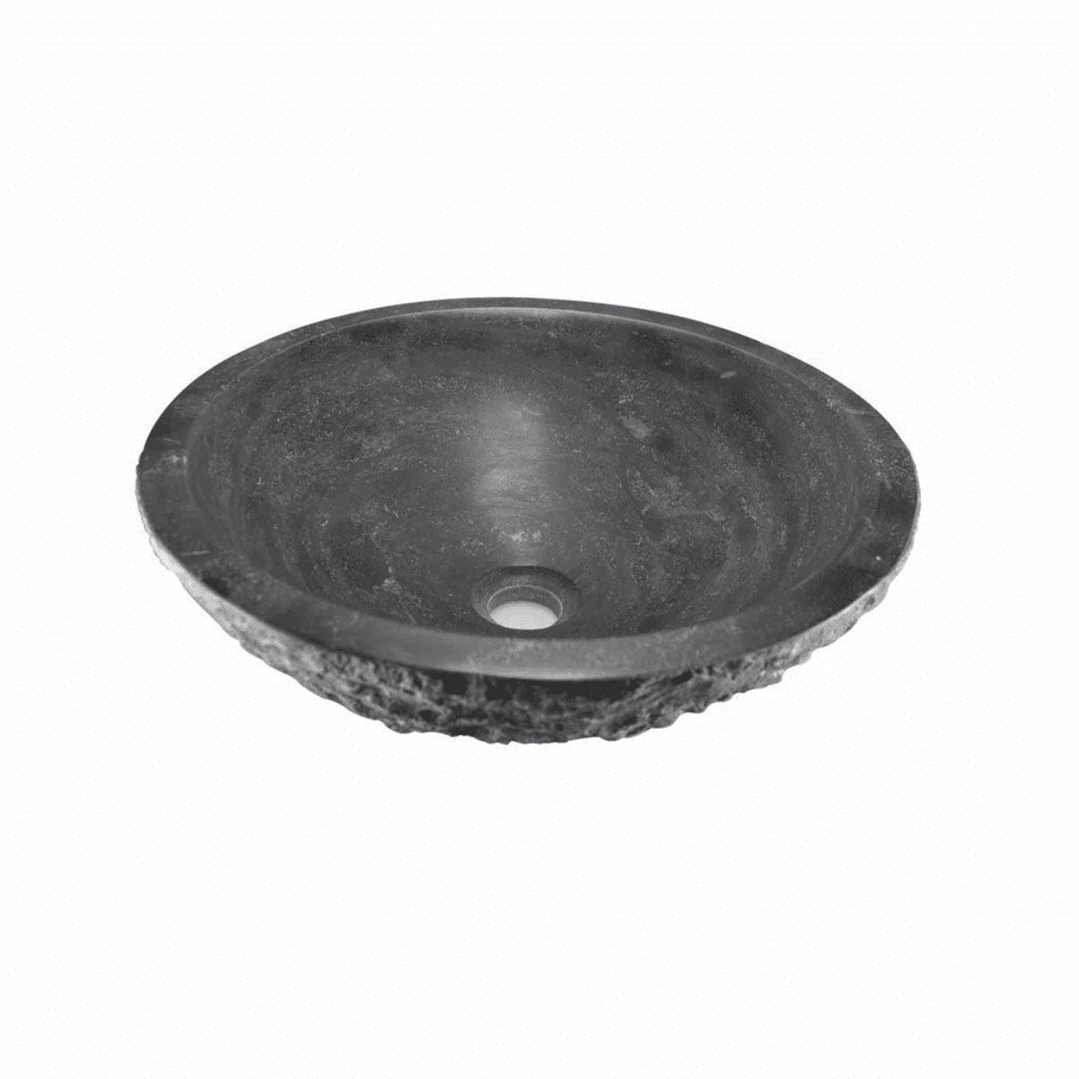 RAW Aufsatzwaschbecken Hammerschlag 42x14 cm rund, Naturstein geschliffen