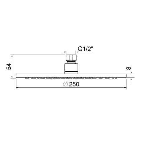 Wiesbaden Caral Kopfbrause rund 25 cm, Messing gebürstet