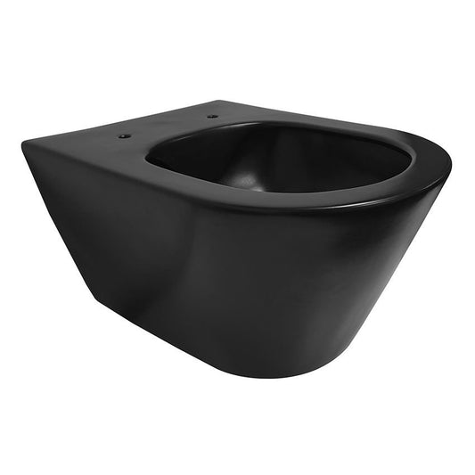 Stereo Wand-Hänge WC Toilette Schwarz Matt, randlos