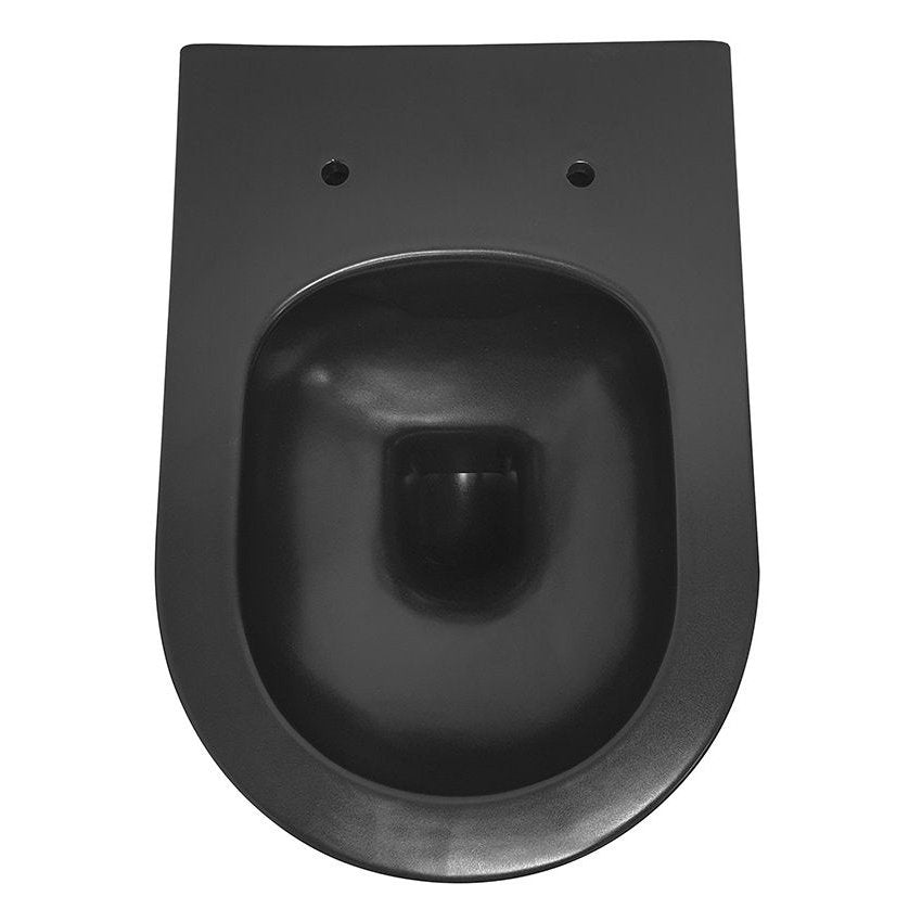 Stereo Wand-Hänge WC Toilette Schwarz Matt, randlos