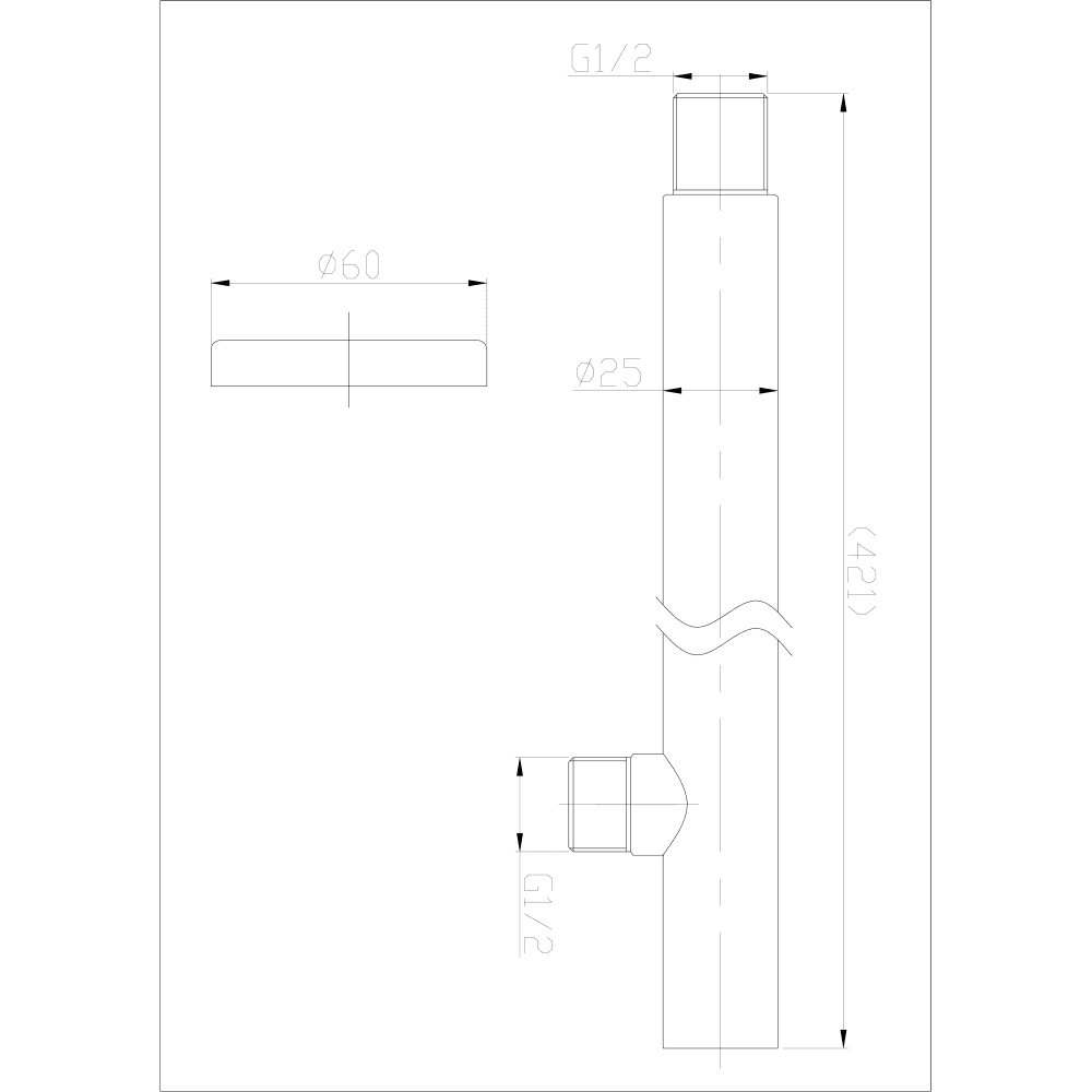 Wiesbaden Caral Duscharm 40 cm aus Edelstahl