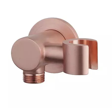 Caral Handbrausehalter mit Brauseschlauchanschluss und kippbarem Aufsatz aus gebürstetem Kupfer