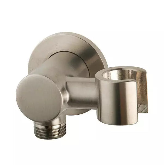 Caral Handbrausehalter mit Brauseschlauchanschluss und kippbarem Aufsatz aus gebürstetem Stahl