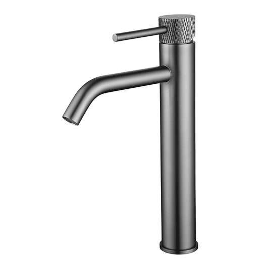 Wiesbaden Ribbd XL hohe Waschtischarmatur 30,2 cm, Gunmetal