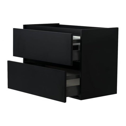 Waschtischunterschrank mit 2 Schubladen, mattschwarz
