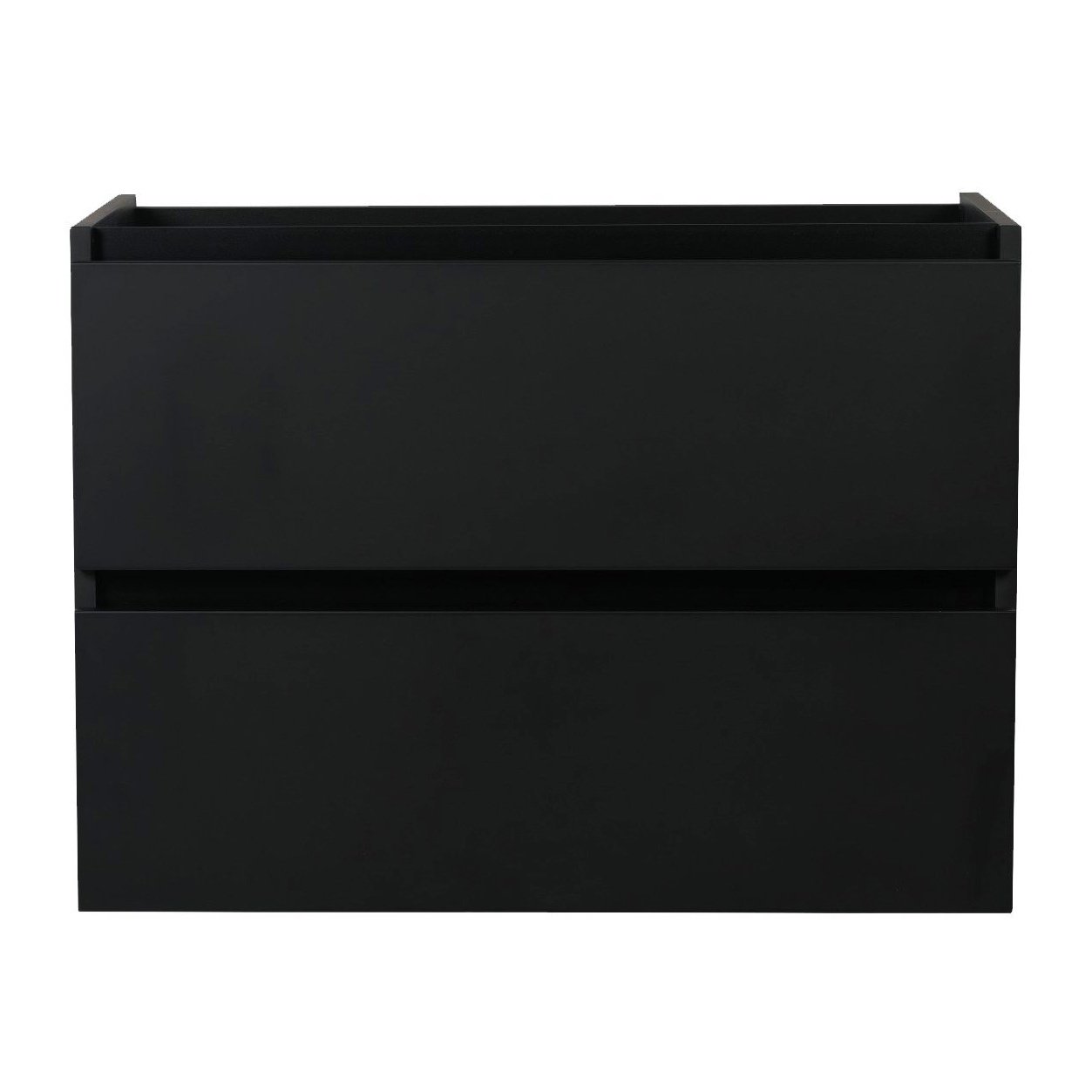 Waschtischunterschrank mit 2 Schubladen, mattschwarz