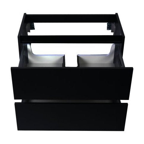 Waschtischunterschrank mit 2 Schubladen, mattschwarz