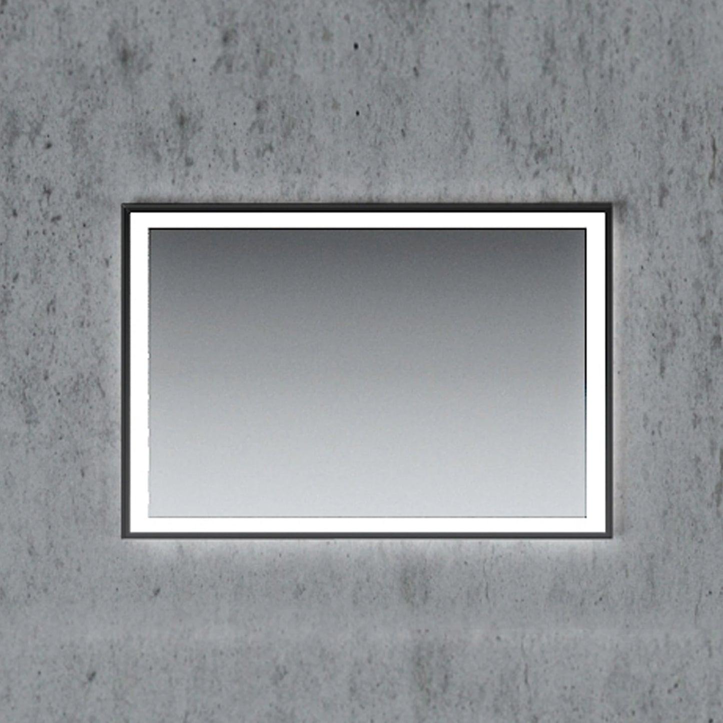 Style LED Badezimmerspiegel Schwarz in verschiedenen Größen Inkl. Rahmen