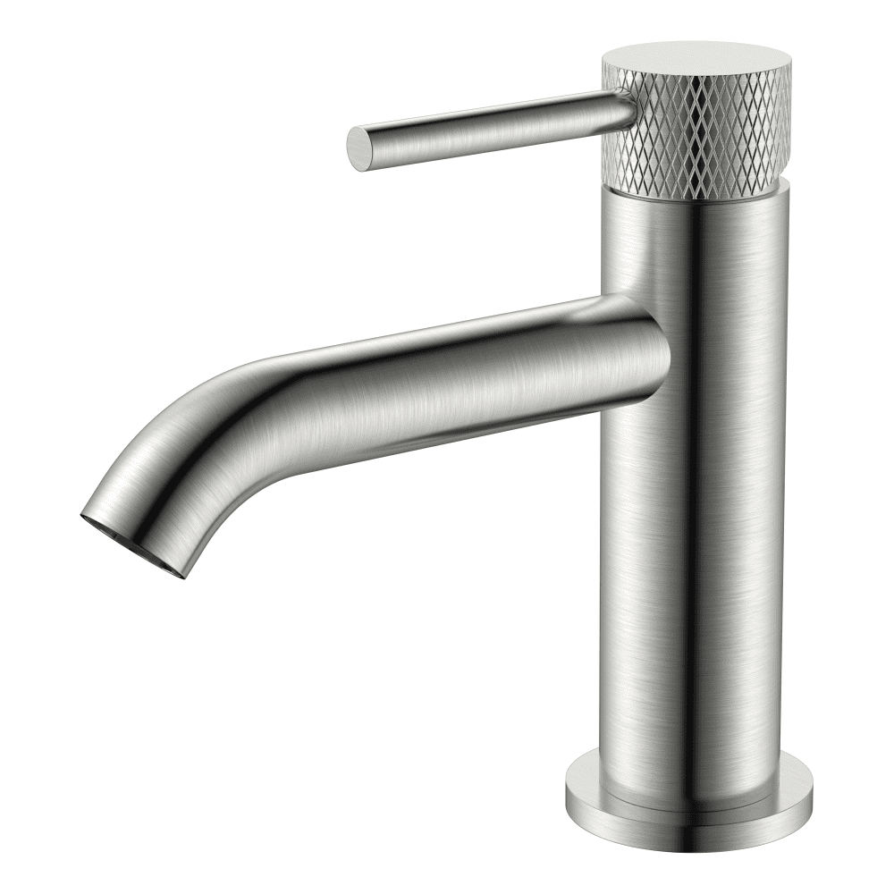 Wiesbaden Ribbd Waschtischarmatur 14,8 cm, gebürsteter Stahl (nur Kaltwasser)