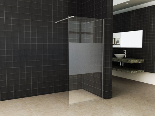 Slim Glasplatte mit Mittelband Klarglas 8mm NANO Ohne Profil