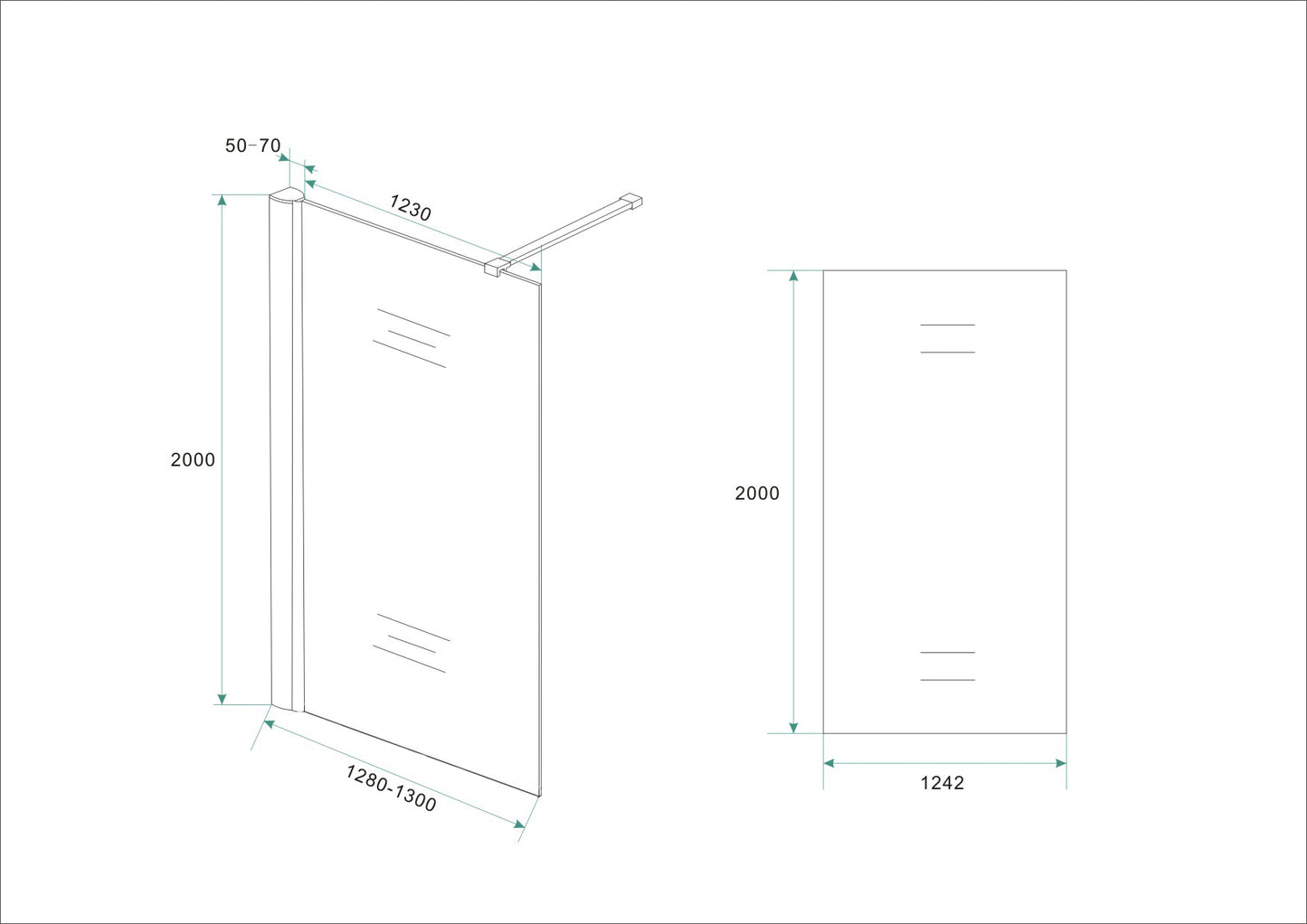 Komfort Walk-In Dusche 10mm Nano