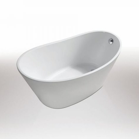 Trapez freistehende Badewanne Acryl Weiß