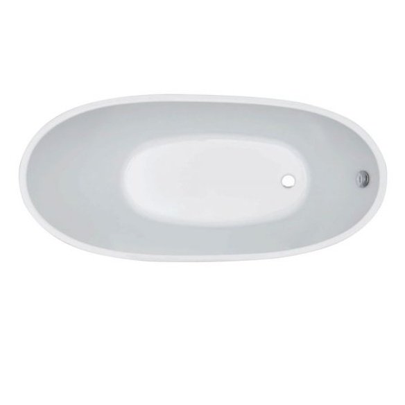 Trapez freistehende Badewanne Acryl Weiß