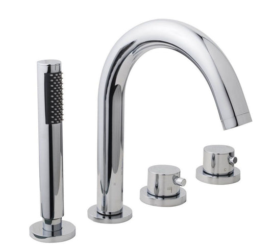 Caral 4-Loch Wannenrandthermostat Fertigset Chrom