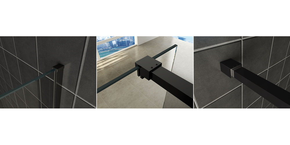 Slim Profilset mit Stabilisierungsstange 120 cm mattschwarz