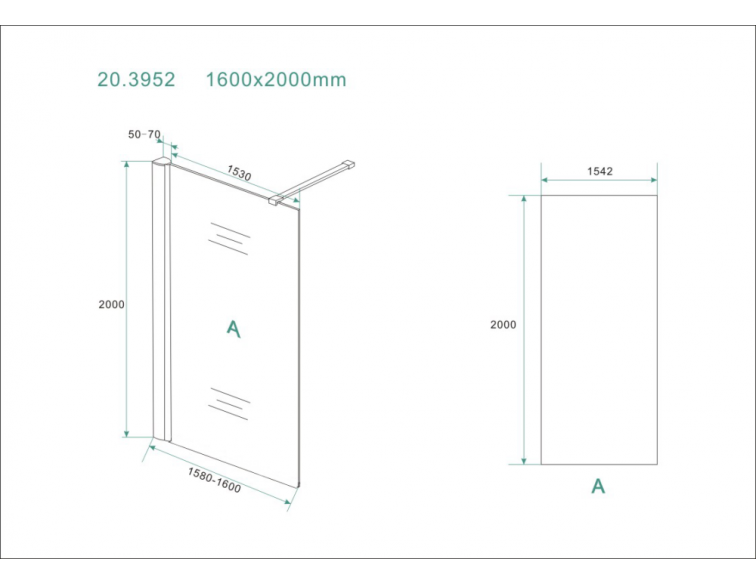 Komfort Walk-In Dusche 8mm Nano