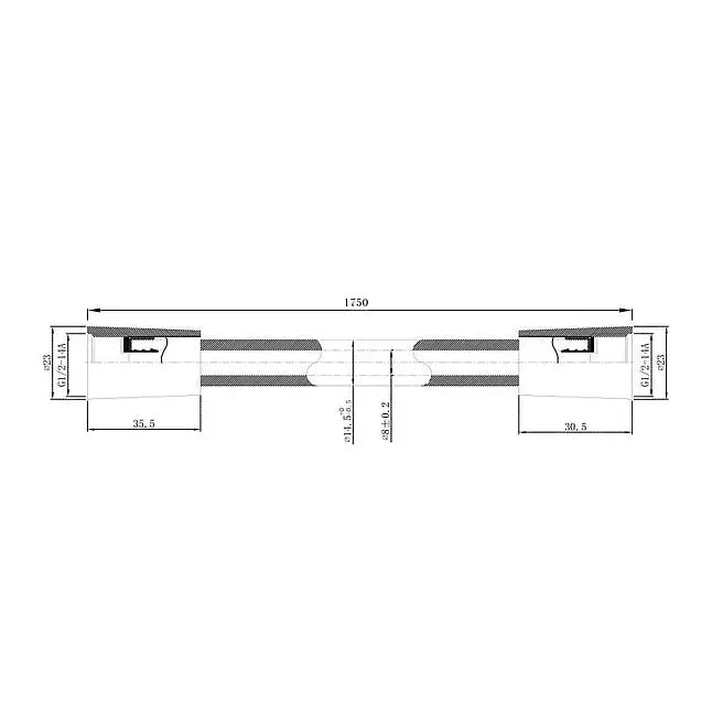 Wiesbaden Smooth glatter Brauseschlauch 175 cm Silber