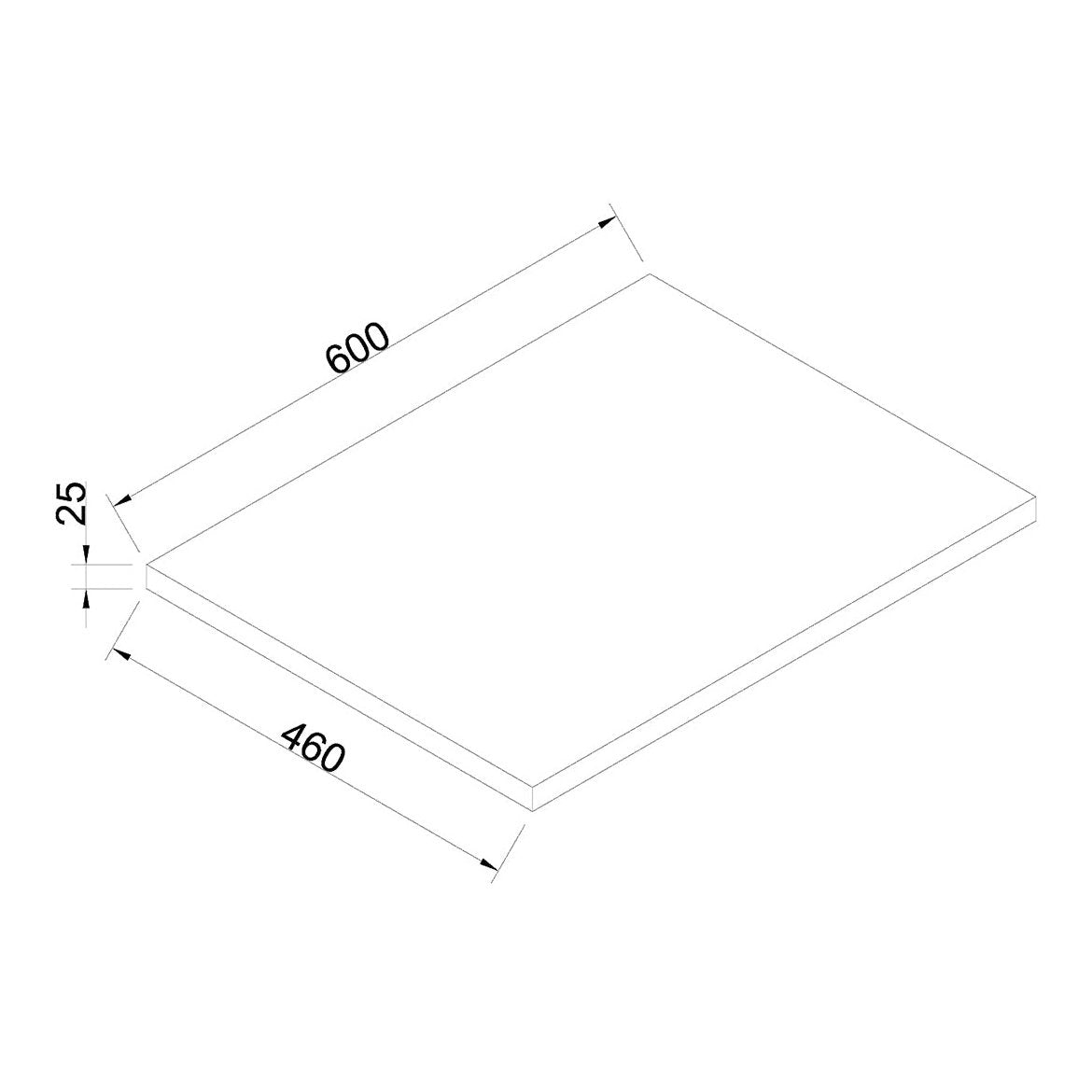 Konsolenplatten 60 x 46 cm aus Echtholz Eiche