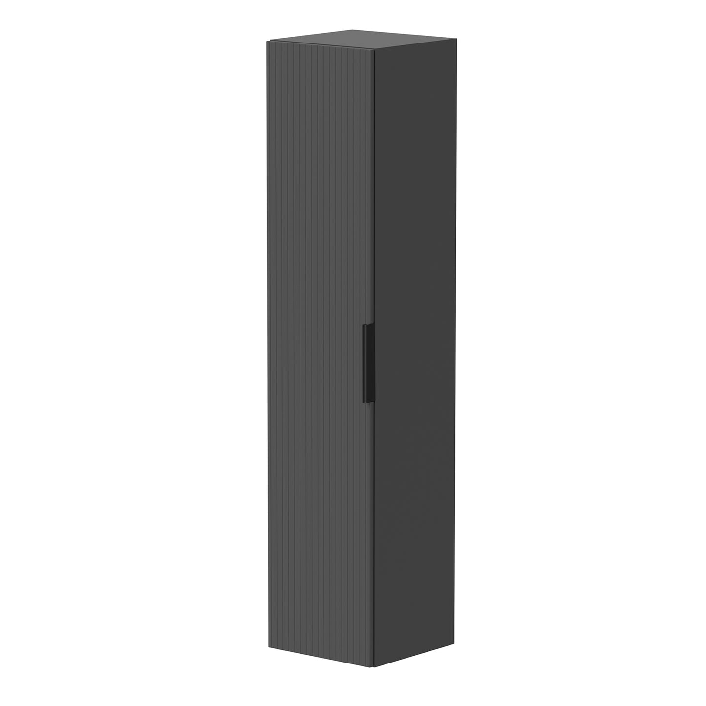 KAMĖ BIG Hochschrank – geriffelte Front mit schwarzem Griff – Graphit geriffelt