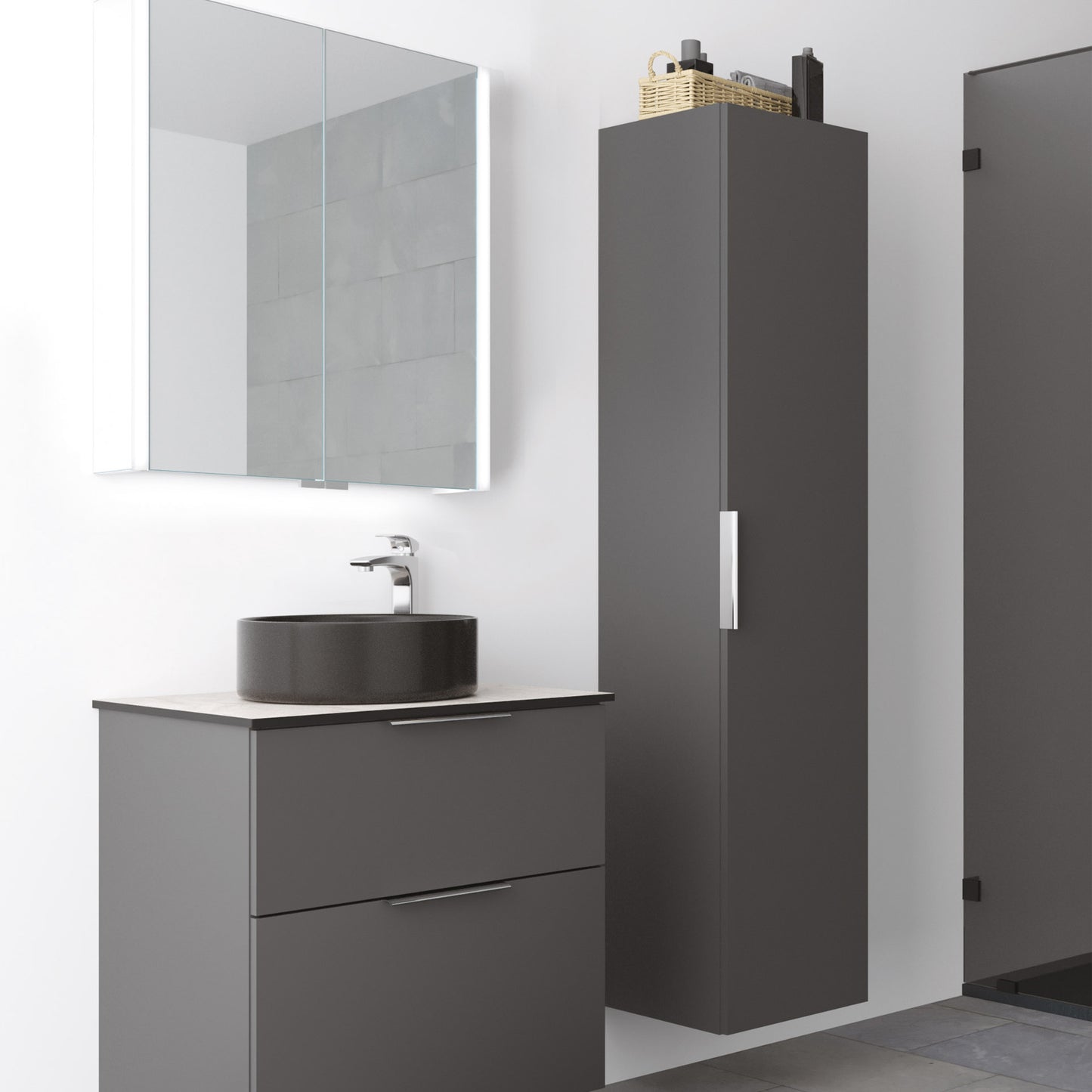 KAMĖ BIG Hochschrank – Chromgriffe