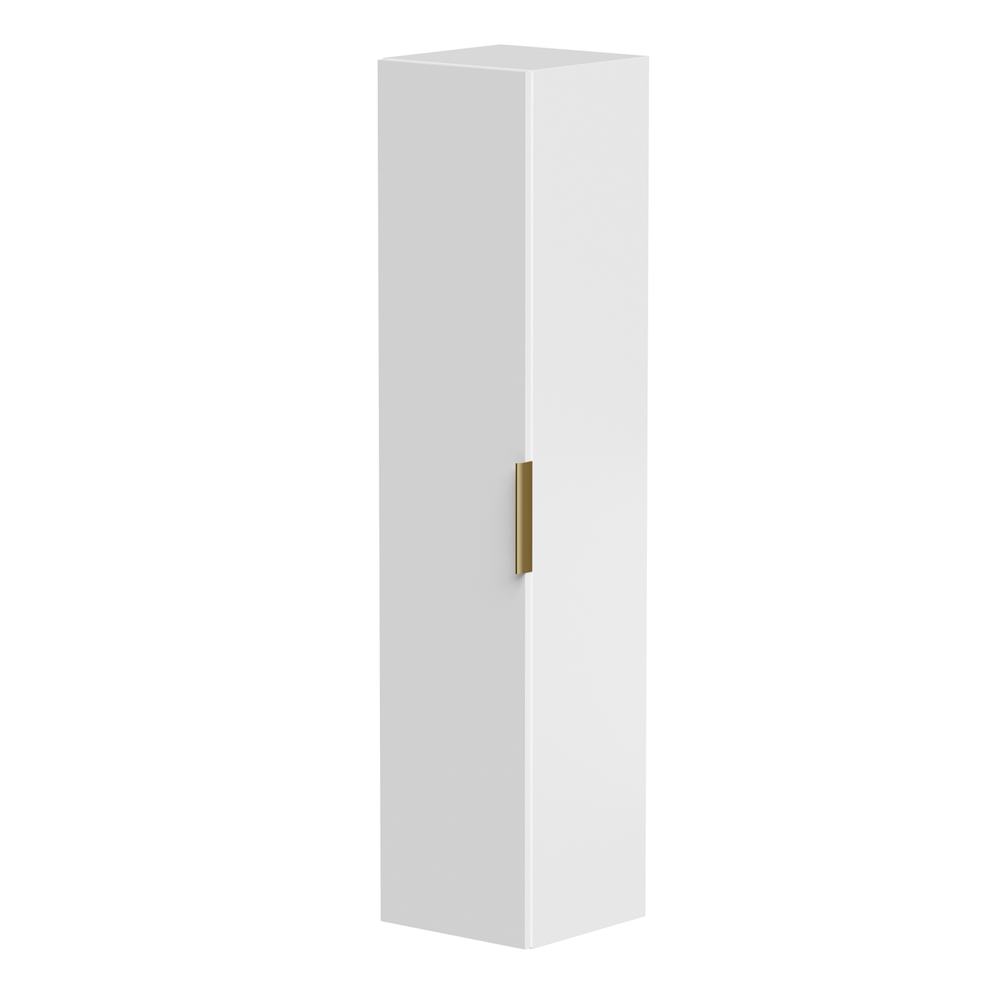 KAMĖ BIG Hochschrank – geriffelte Front mit Messinggriff – Mattweiß