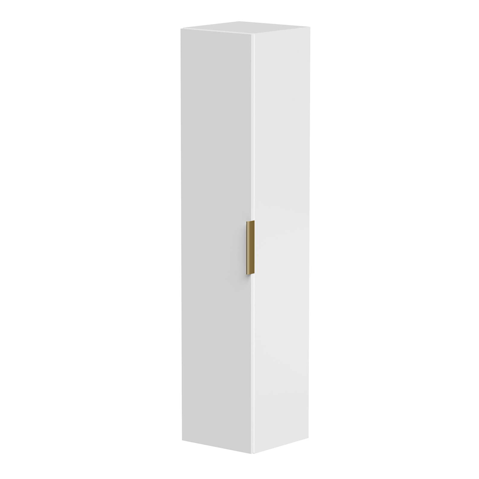 KAMĖ BIG Hochschrank – geriffelte Front mit Messinggriff – Mattweiß