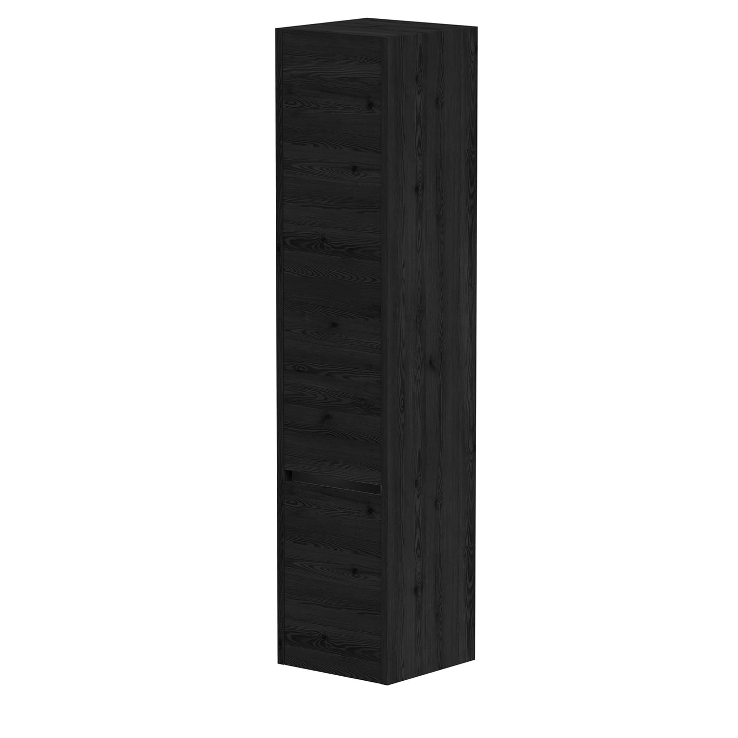 KAMĖ CITY Hochschrank – schwarze Profile – Schwarze Eiche