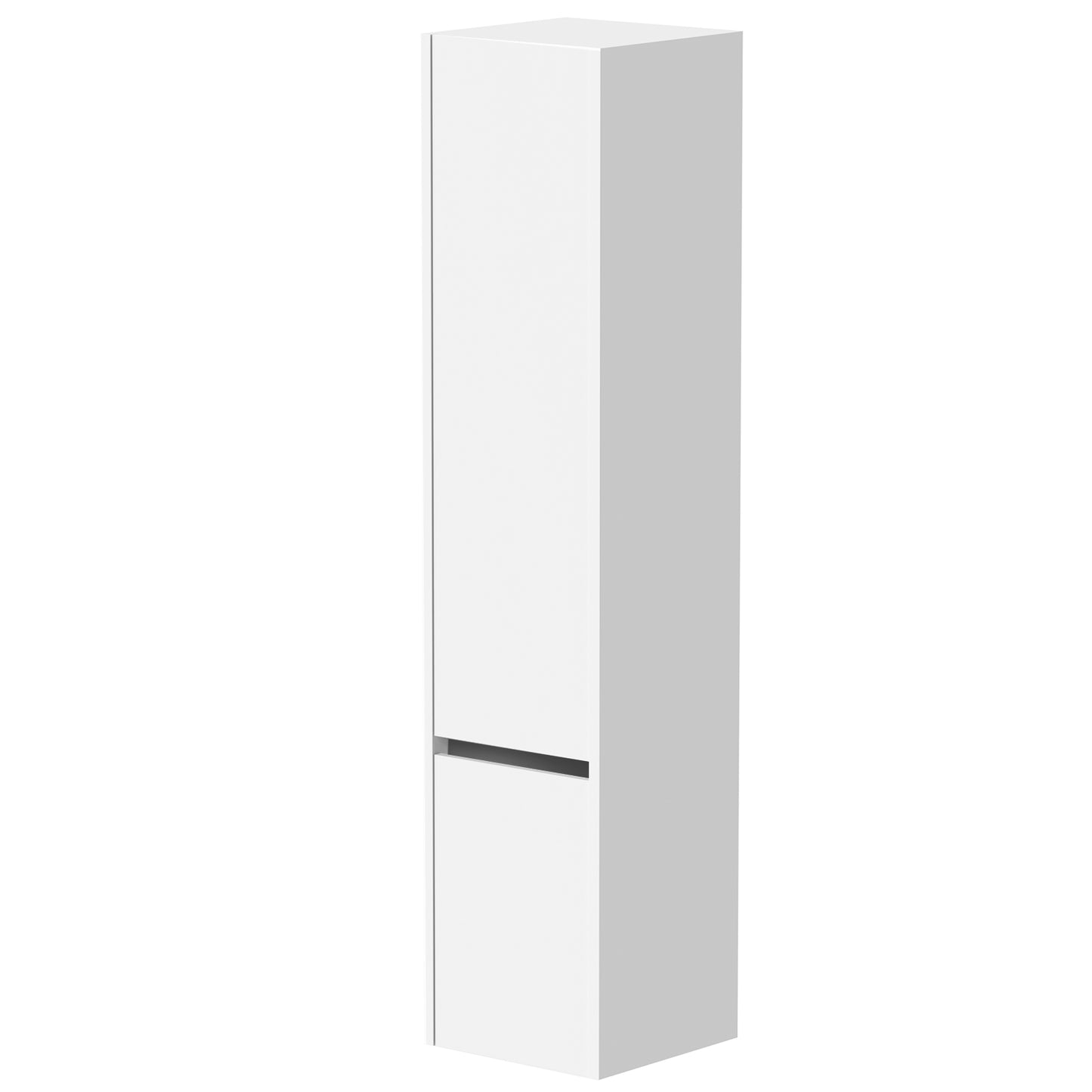 KAMĖ CITY Hochschrank – schwarze Profile – Mattweiß