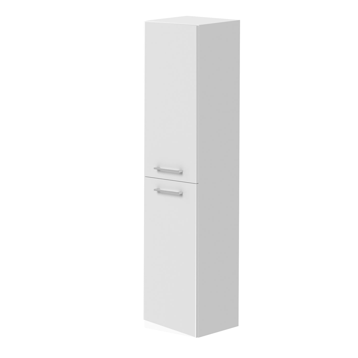 KAMĖ GAMA Hochschrank – Chromgriffe – Mattweiß