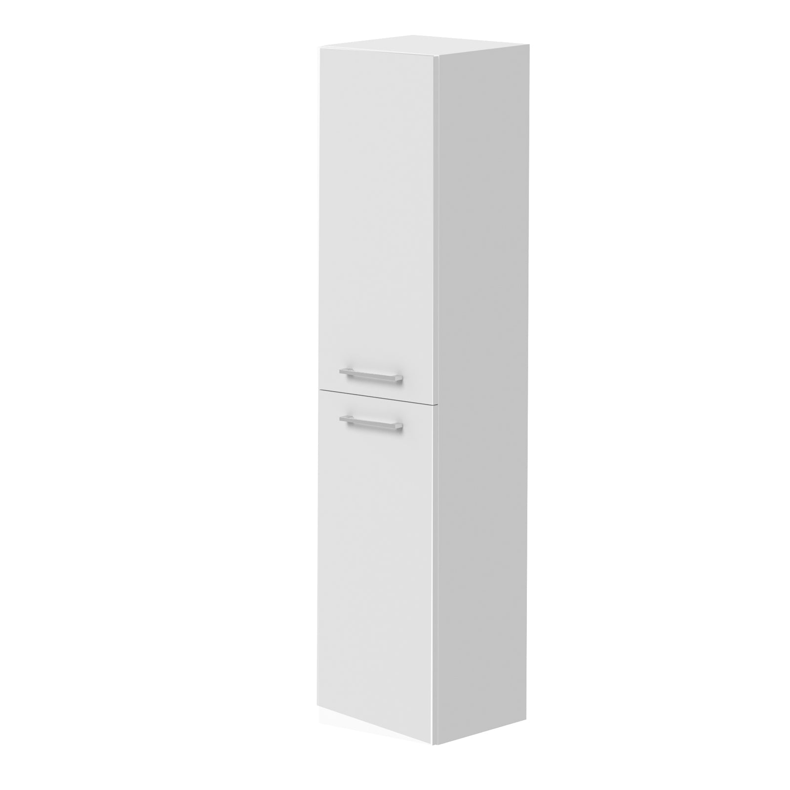 KAMĖ GAMA Hochschrank – Chromgriffe – Mattweiß