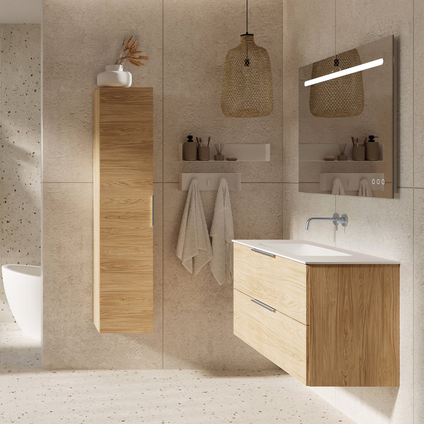 KAMĖ LIRIS Hochschrank – Chromgriffe