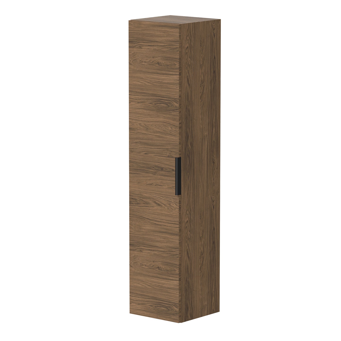 KAMĖ LIRIS Hochschrank – schwarze Griffe – Kupfereiche
