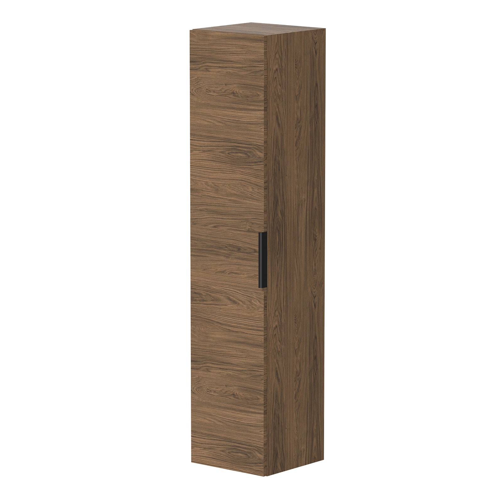 KAMĖ LIRIS Hochschrank – schwarze Griffe – Kupfereiche