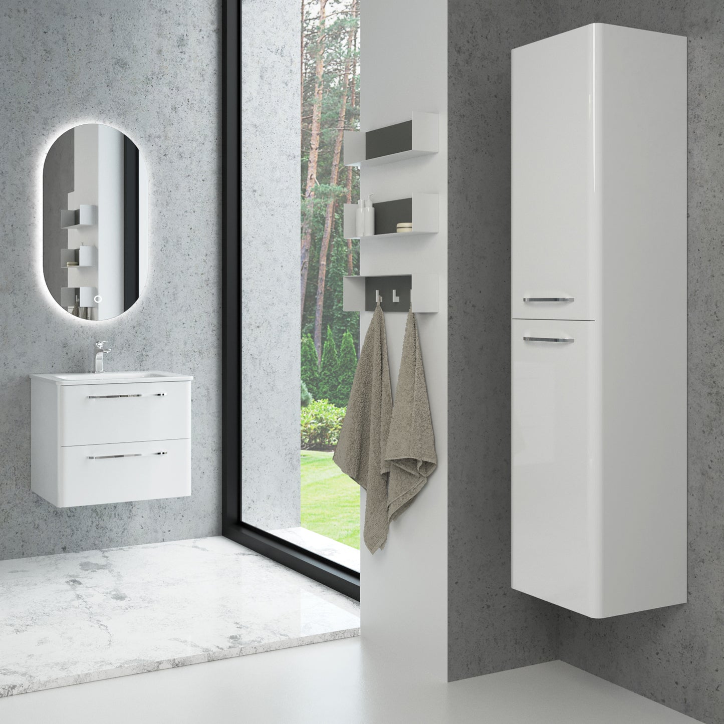 KAMĖ SOFT Hochschrank – Chromgriffe