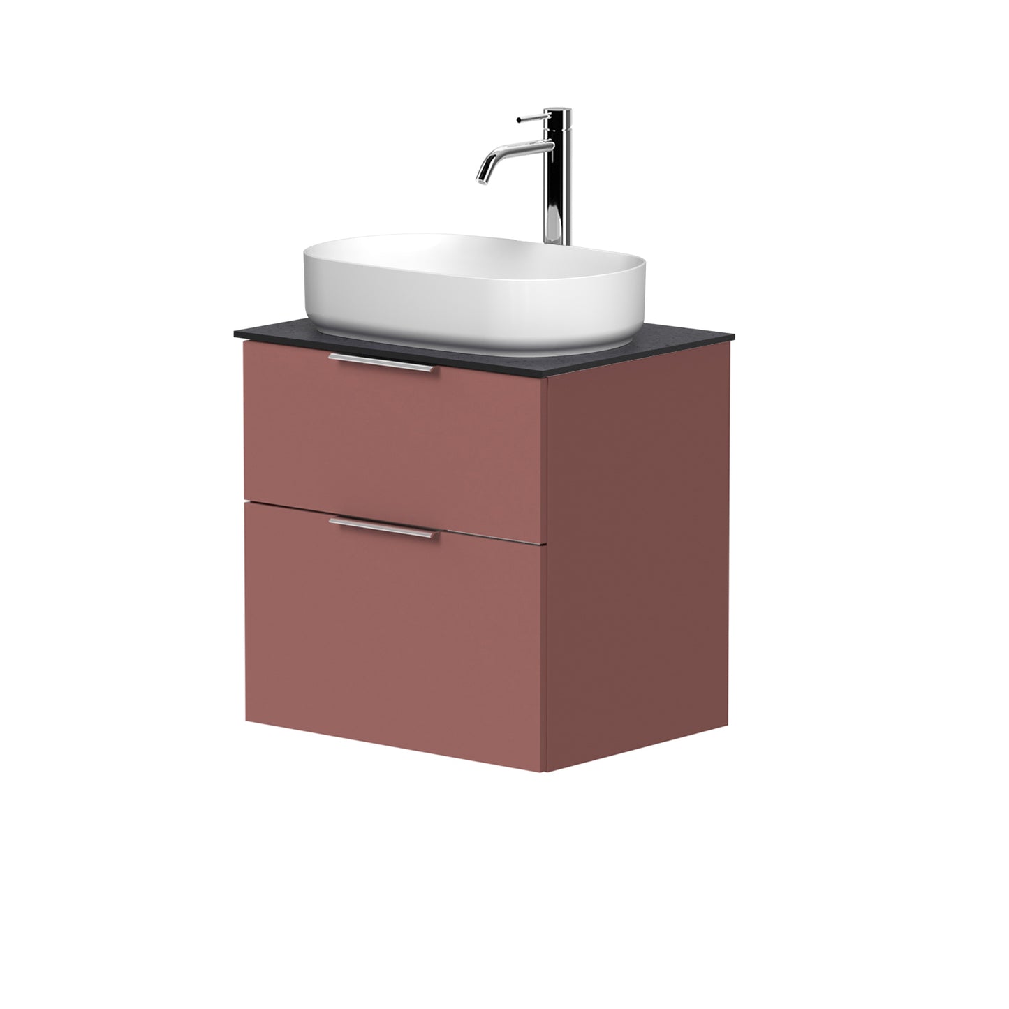 KAMĖ BIG Waschtischunterschrank für Aufsatzwaschbecken mit Waschbecken – Chromgriffe – Variante 9