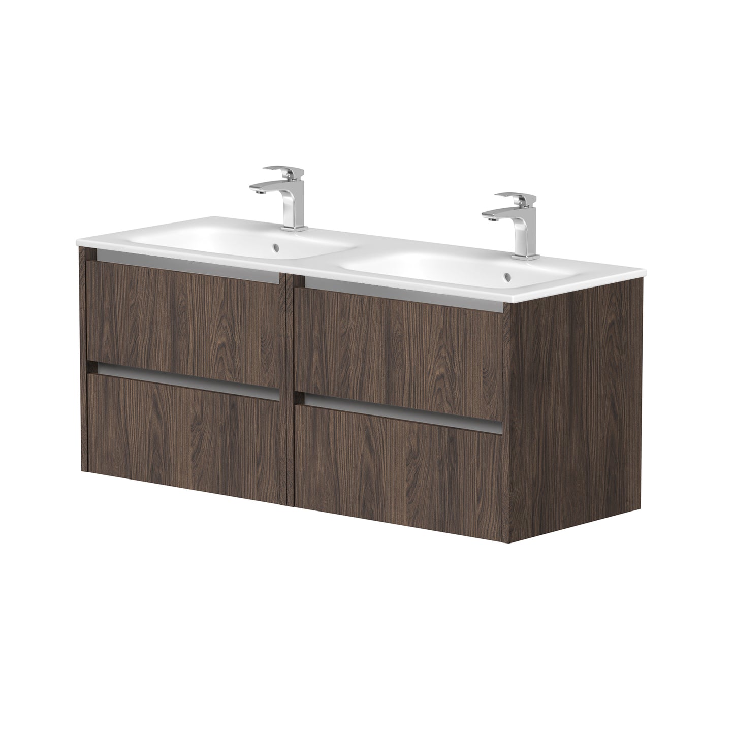 KAMĖ CITY Doppel-Waschtischunterschrank mit ELIDE – Aluminium-Griffprofile – Variante 2