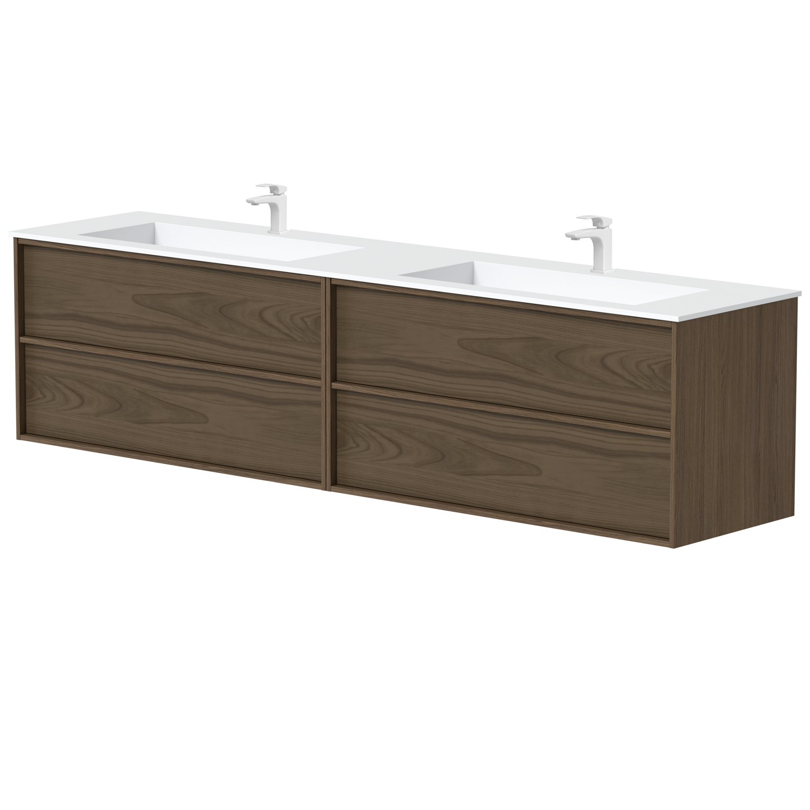 KAMĖ HOME Doppel-Waschtischunterschrank mit CORIAN – Variante 3